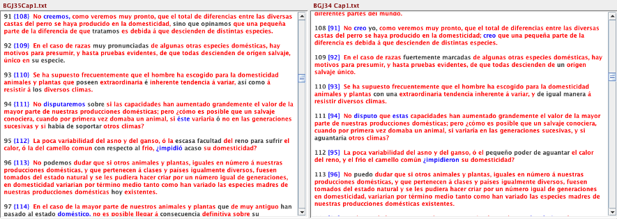 Imagen 3: CopyCatch Investigator. Oraciones modificadas, BGJ35 y BGJ34