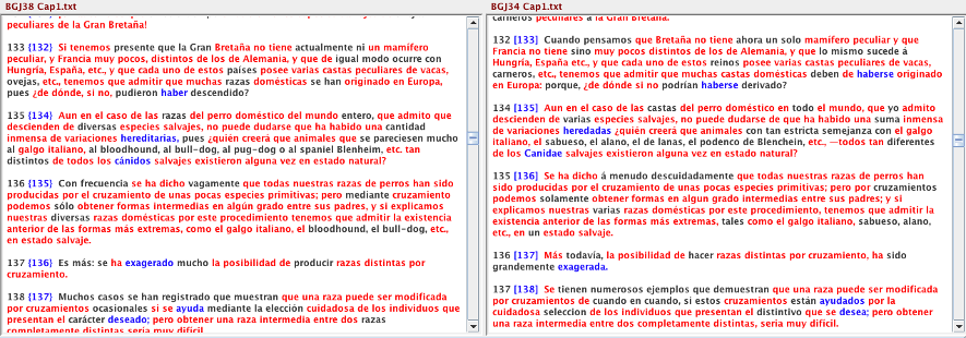 Imagen 5: CopyCatch Investigator. Oraciones modificadas, BGJ38 y BGJ34