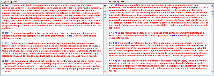 Imagen 6: CopyCatch Investigator. Oraciones modificadas, BGJ37 y BGJ35