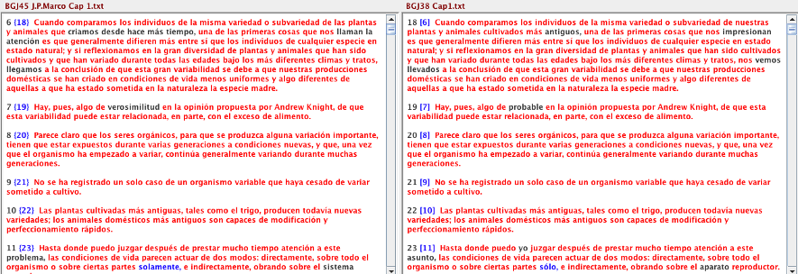 Imagen 7: CopyCatch Investigator. Oraciones modificadas, BGJ45 y BGJ38
