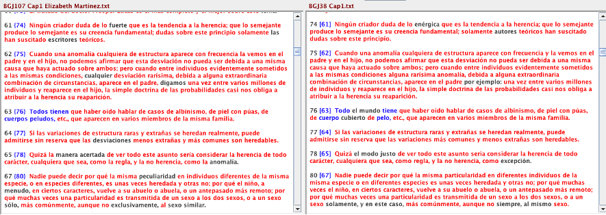 Imagen 11: CopyCatch Investigator. Oraciones modificadas, BGJ107 y BGJ38